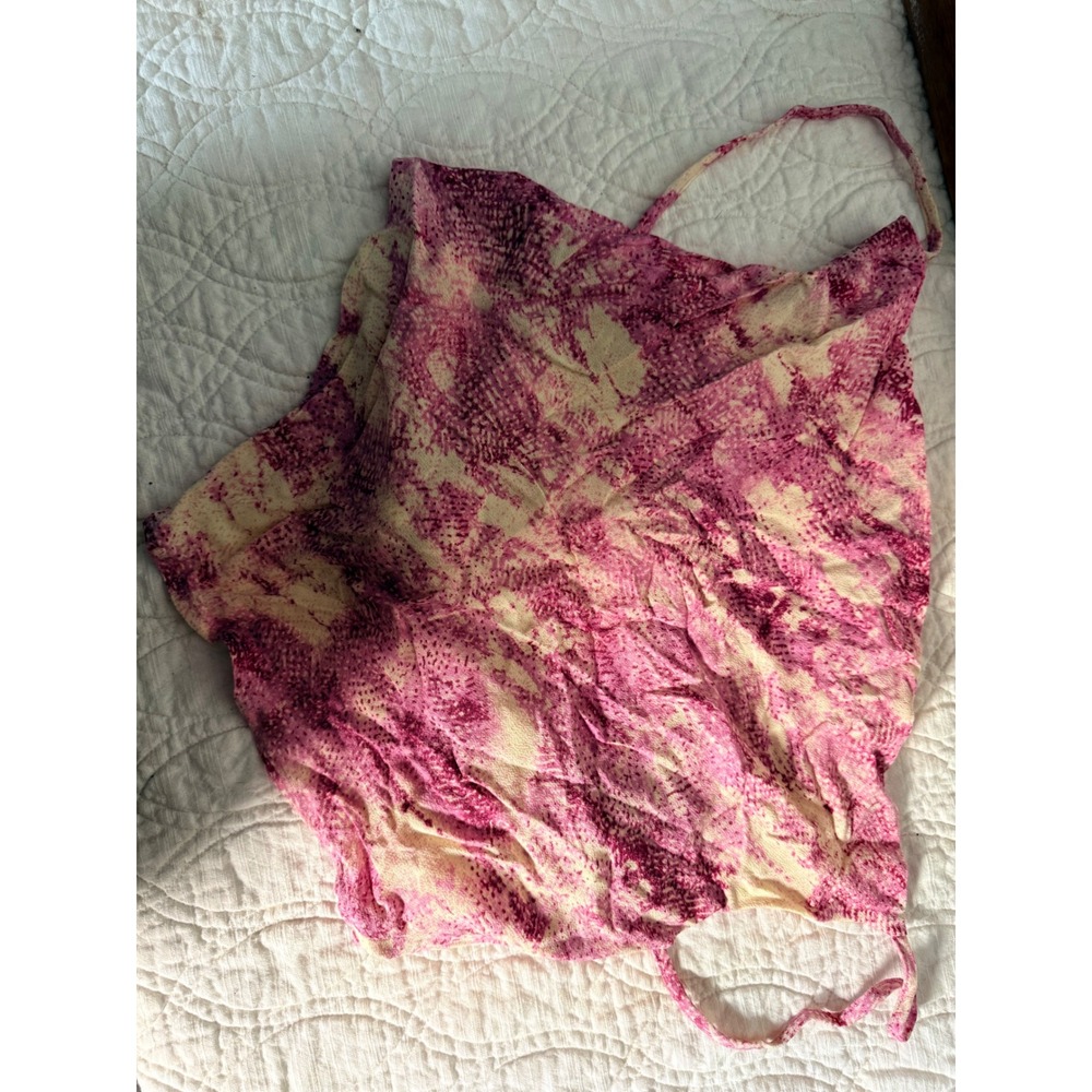 Style Rack Pink Cream Abstract Print Cami Top Adjustable Straps Small NWT